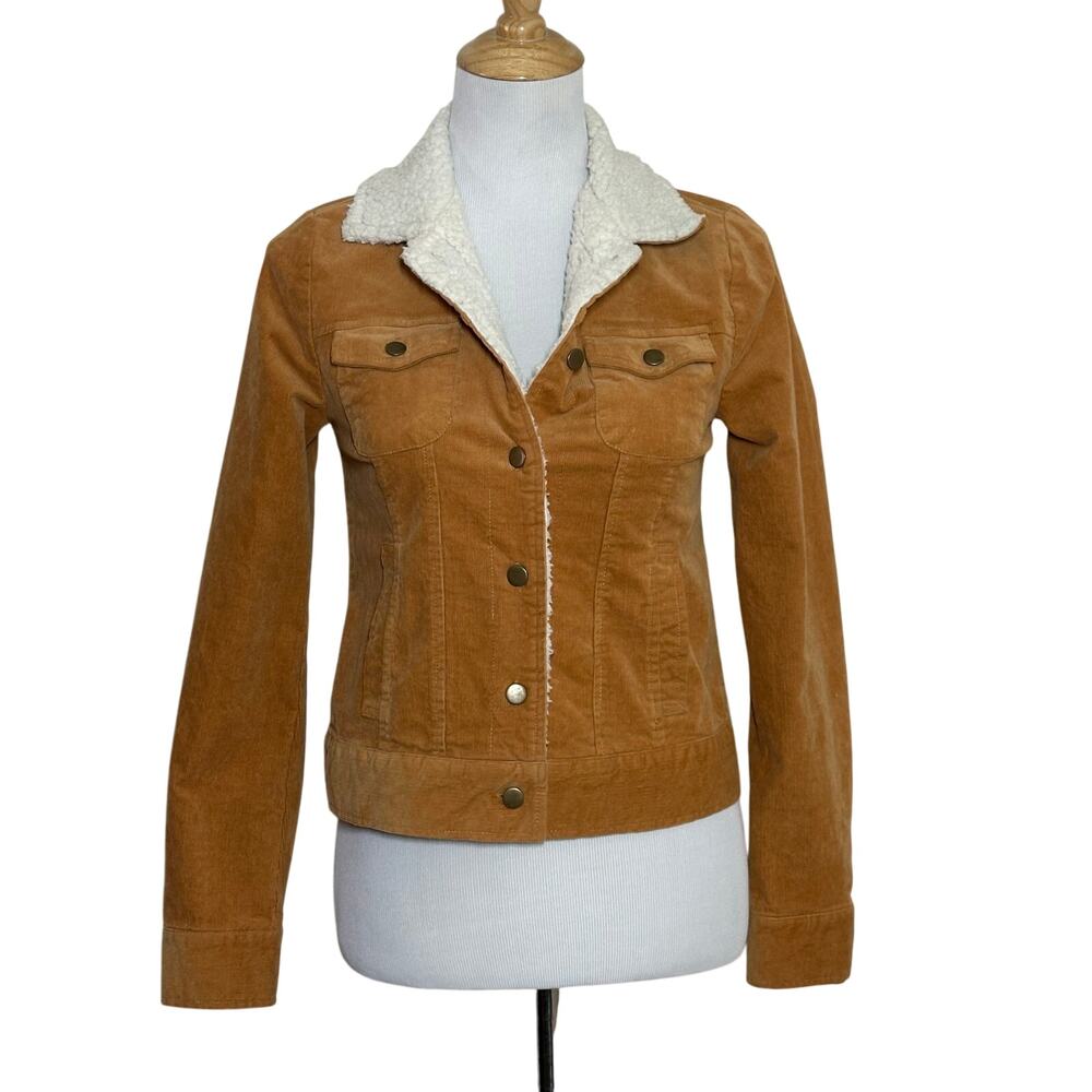 Others Follow Camel Sequoia Corduroy Women’s Jacket Sherpa Details, Size XS - Picture 3 of 9